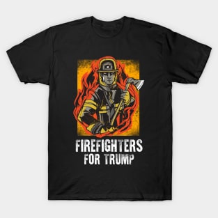 Patriotic Firefighter Red Thin Line I Back The Red for Trump T-Shirt